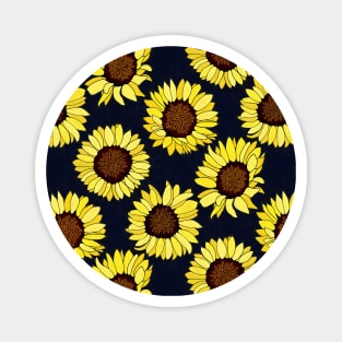 Sunflowers are the New Roses! - Navy - Pattern Magnet